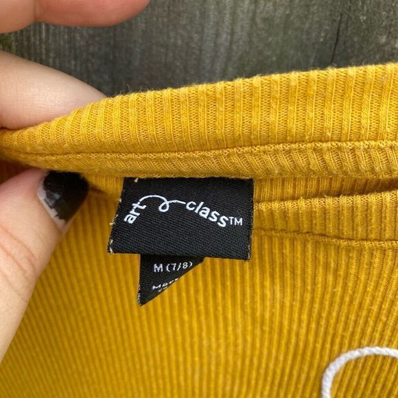 Art Class Mustard Embroidered T-Shirt | M - Picture 2 of 4